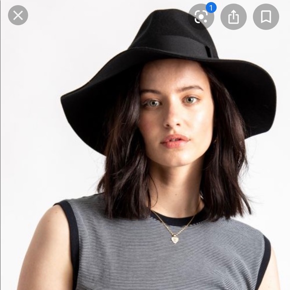 Brixton Wide-brimmed Black Hat - Picture 1 of 4